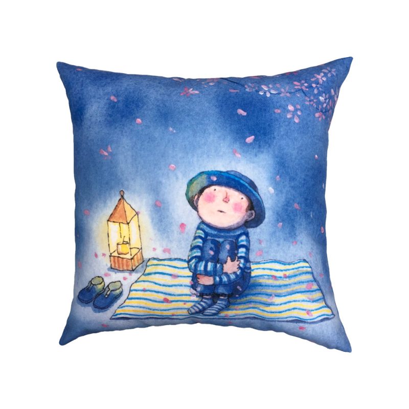 【繪見幾米】我只能為你畫一張小卡片 夜空 亞麻風 帆布 數位抱枕